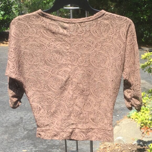 Effection Solid Brown Raglan Sleeve Knitwear Top - Picture 2 of 3